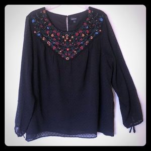 Torrid black and flower print top